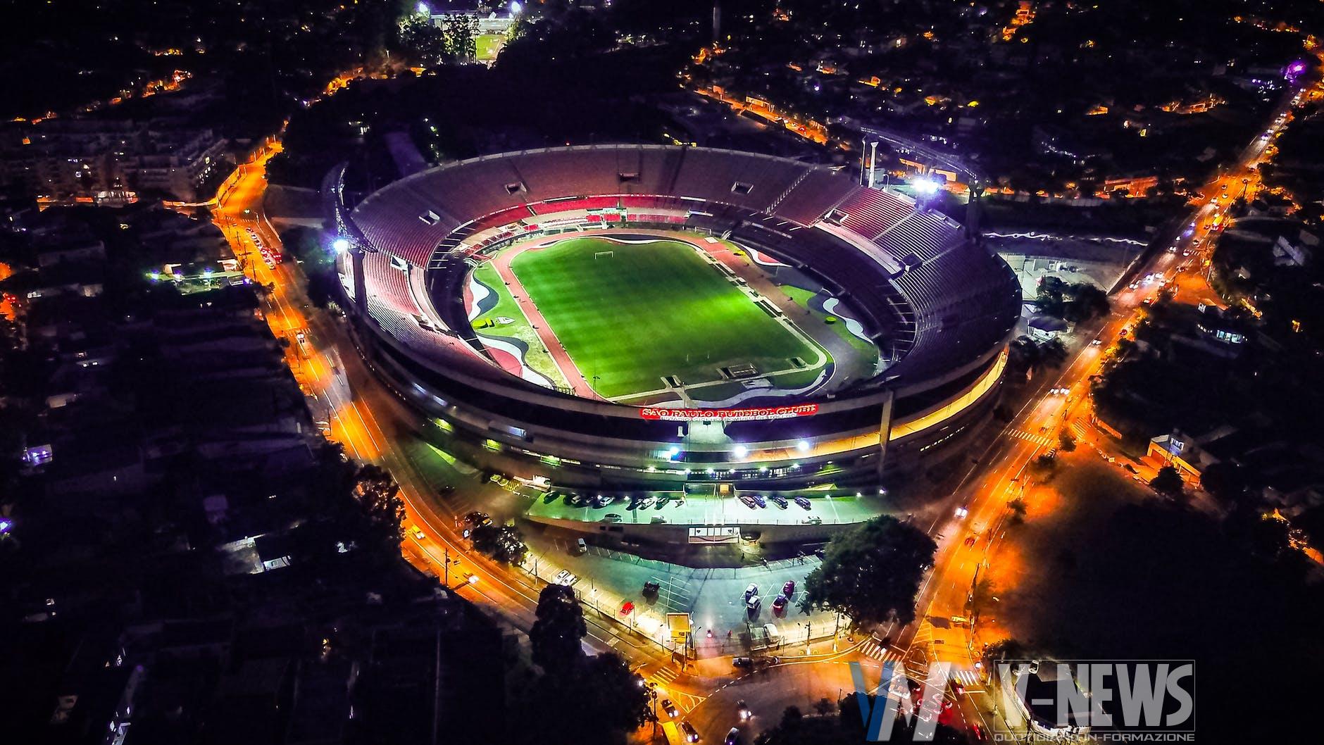 aerial photography of stadium